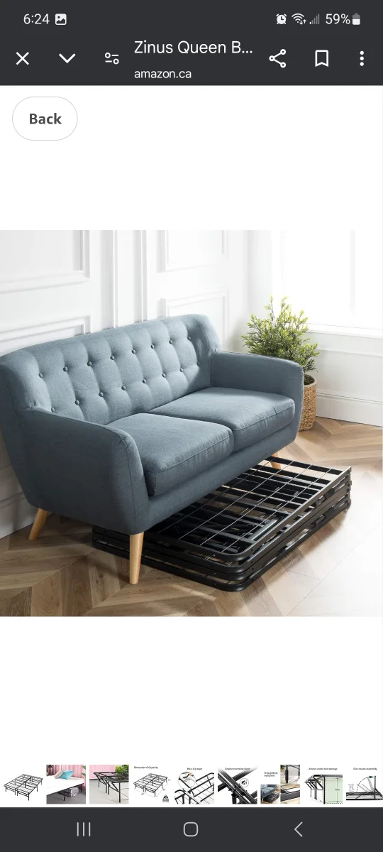 Zinus Queen Size Metal Bed Frame foldable image indicator(7)