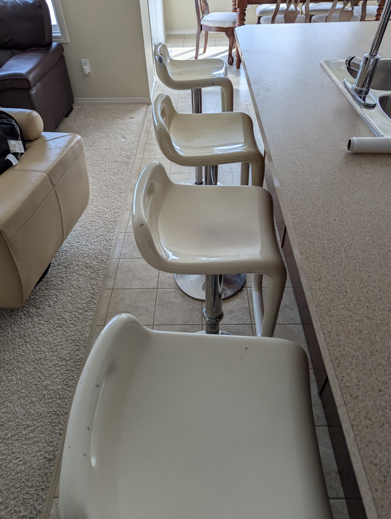 Set of Four Modern Kitchen acrylic Stools - photo 4