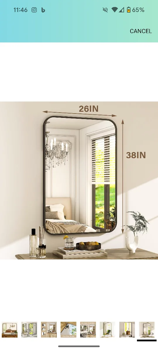 HARRITPURE 26" x 38" Corner Bathroom Mirror