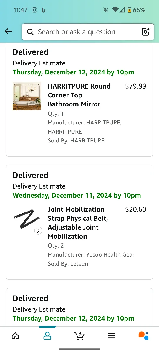 HARRITPURE 26" x 38" Corner Bathroom Mirror image indicator(3)