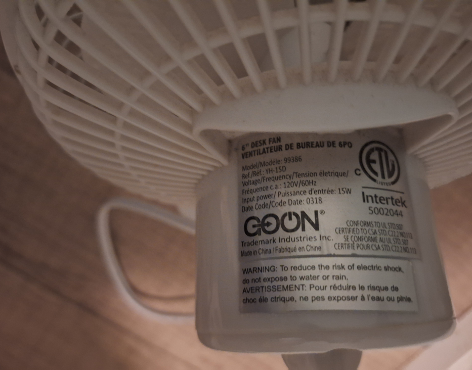 Goon 6" Desk Fan - White - photo 2