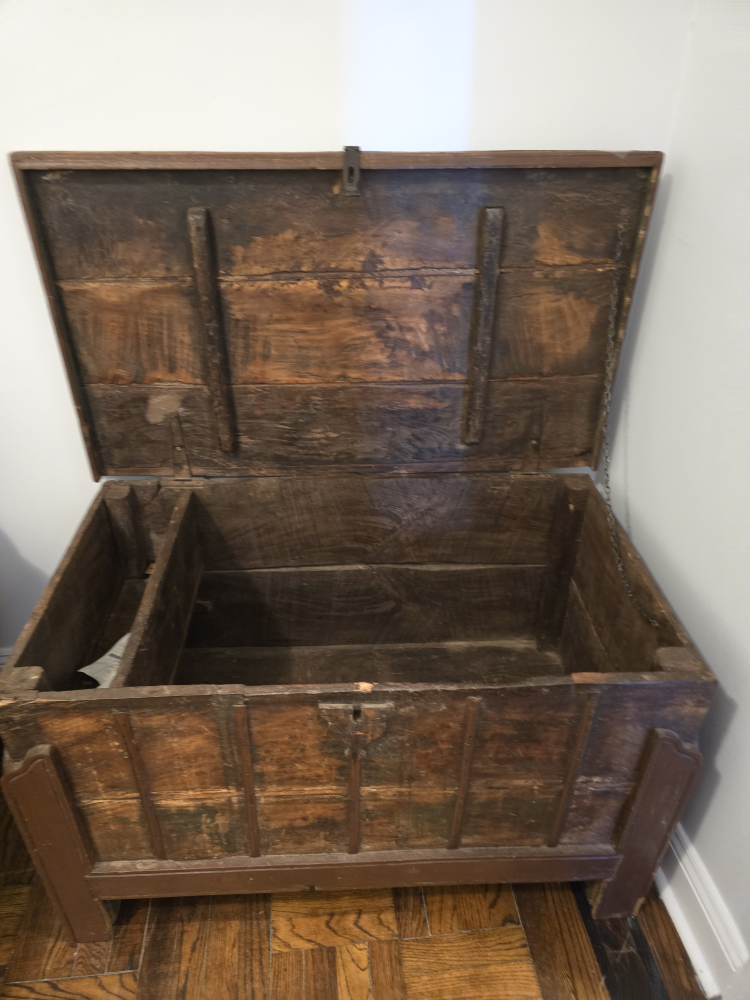 Antique Wooden Chest Trunk - photo 2