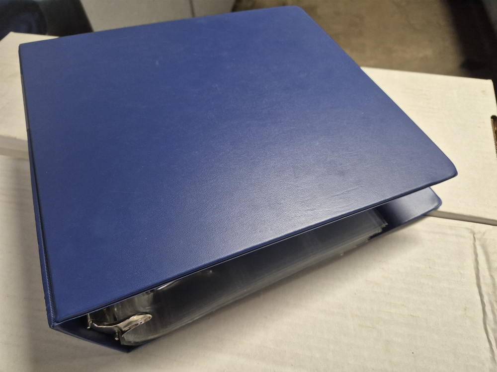 Blue 3-Ring Binder with Coin Holders