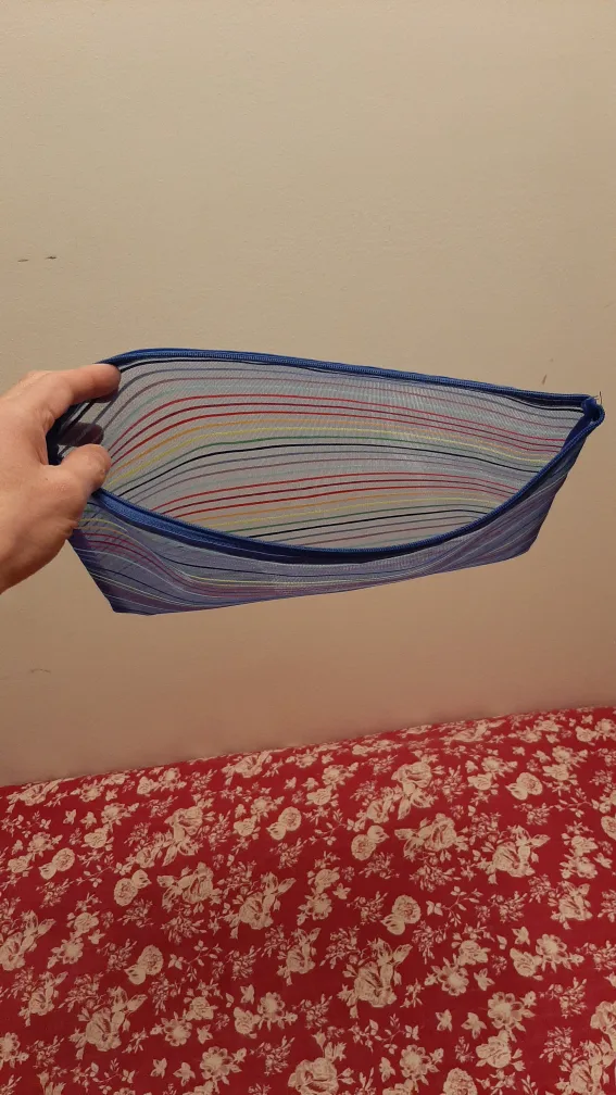 Two Mesh Zipper Pouches, Rainbow Stripes image indicator(4)