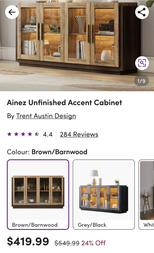 Ainez Unfinished Accent Cabinet by Trent Austin Design 🥕