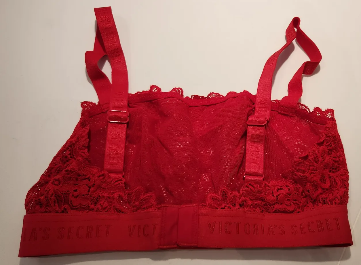 Victoria's Secret Red Lace Bralette - Size Small image indicator(4)