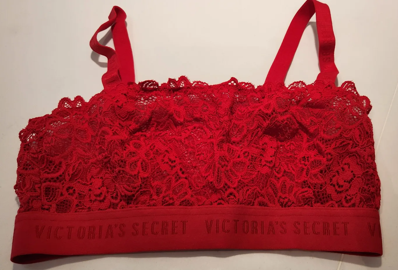 Victoria's Secret Red Lace Bralette - Size Small image indicator(5)