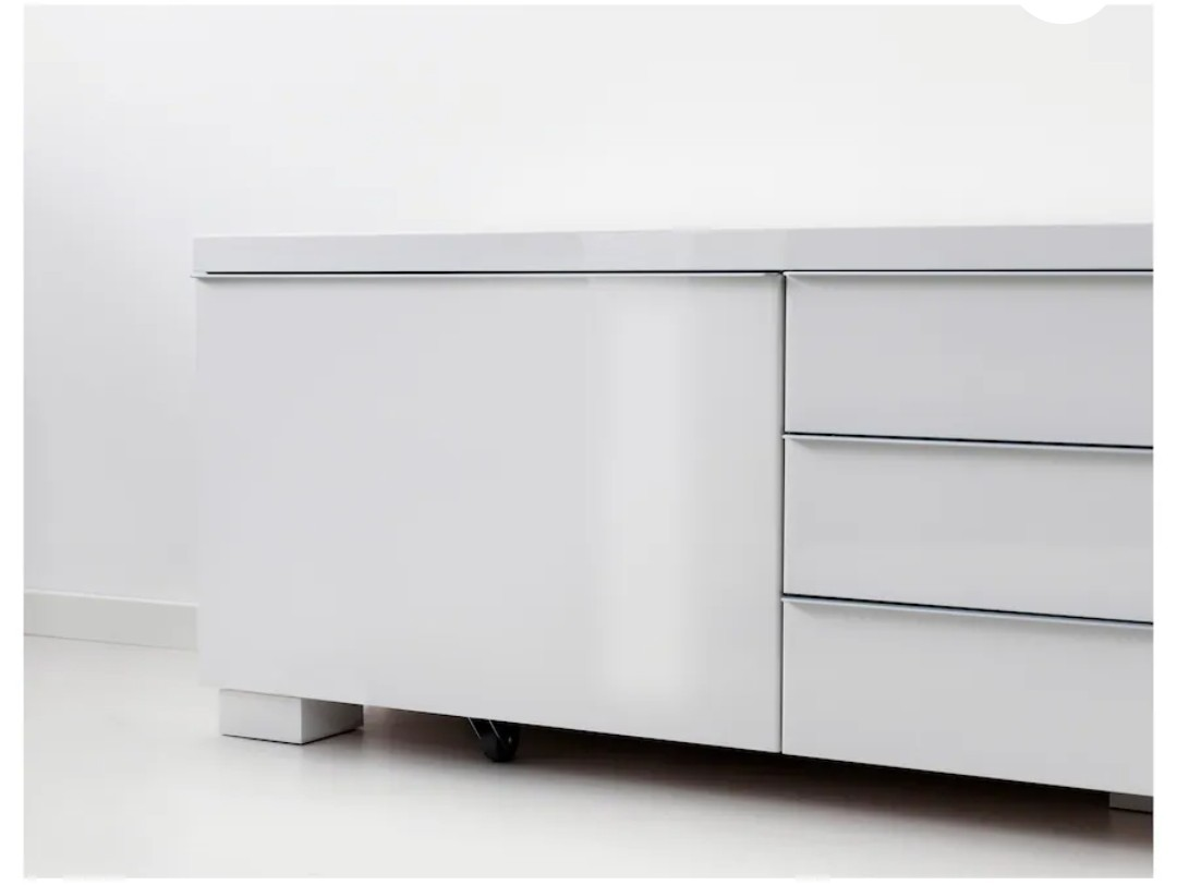 White High Gloss TV Stand Media Console Cabinet - photo 3
