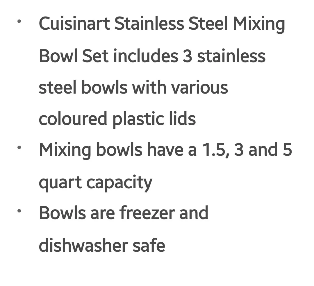 Cuisinart Stainless Steel Mixing Bowl Set - 3 Sizes with Lids image indicator(4)