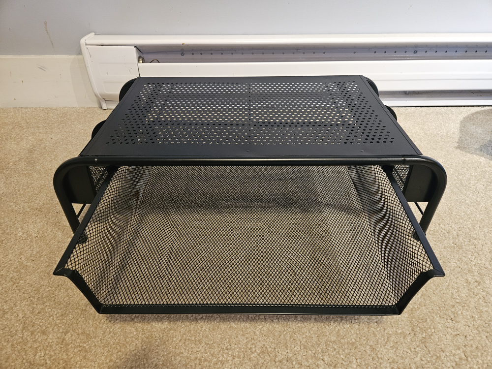Black Metal Laptop Riser with Storage - photo 2