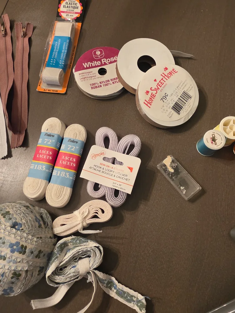 Sewing Supplies Lot: Ribbons, Laces, Zippers, Thread, and More! image indicator(2)