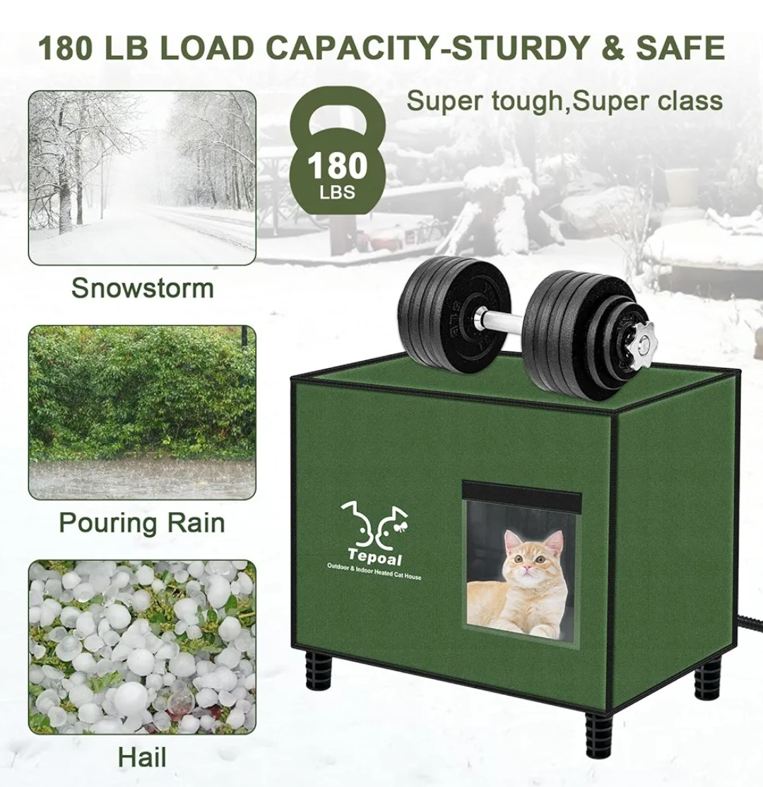 Tepoal Outdoor & Indoor Heated Cat House - photo 4