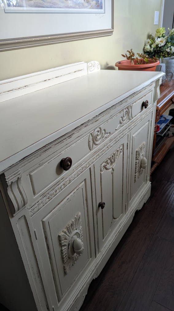 Vintage White Sideboard with Mirror - photo 4