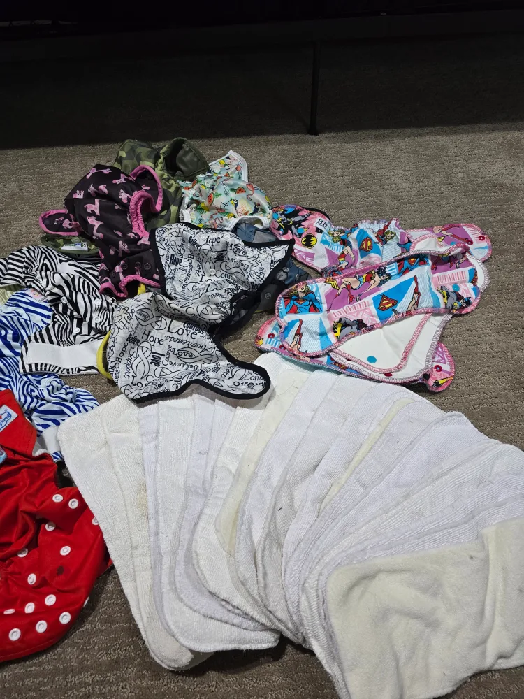 Bulk Lot of Cloth Diapers and Inserts image indicator(2)