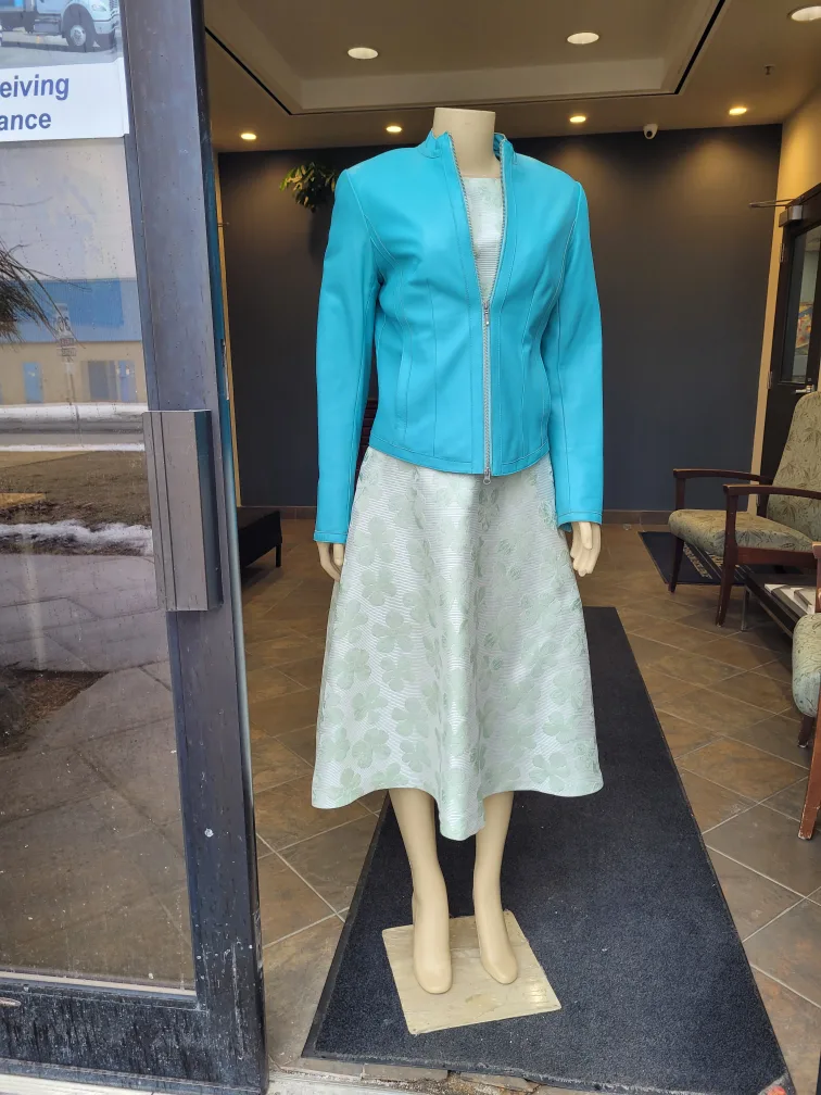 Sage Green Floral Fit and Flare Dress image indicator(10)