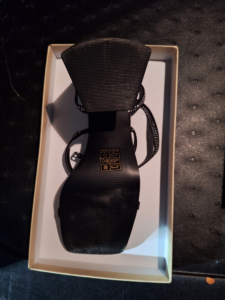 Public Desire Black Diamante Heels Size 9