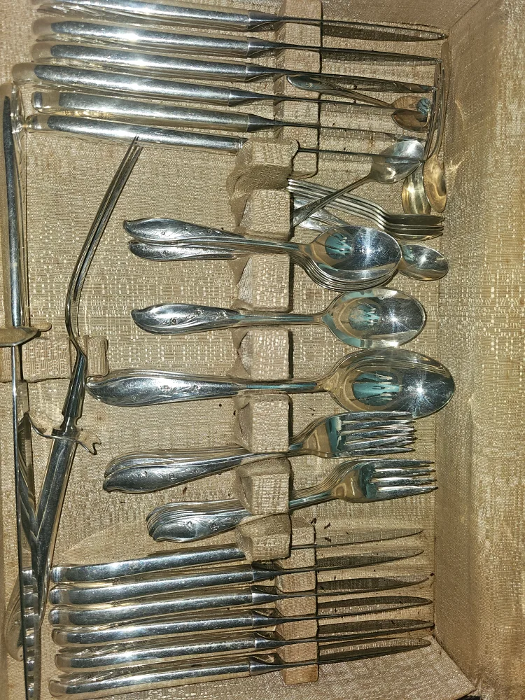 Vintage Silverplate Flatware Set in Original Case image indicator(2)