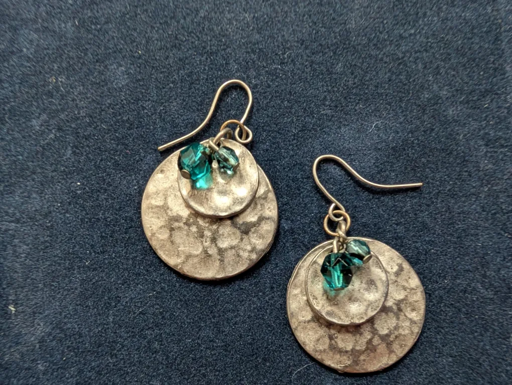 Silver and bronze color Hoop Earring each for 6, both for 10! image indicator(6)