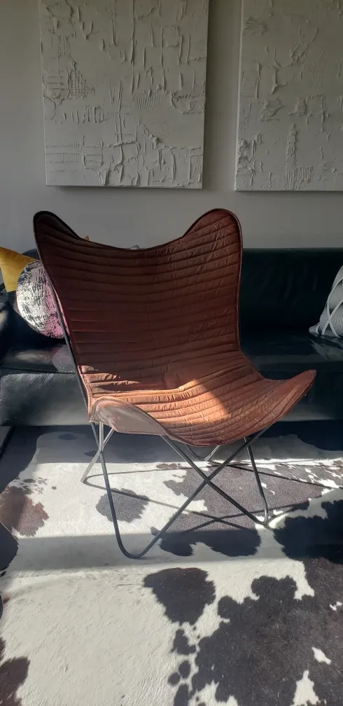 Iconic Brown Leather Butterfly Chair image indicator(2)