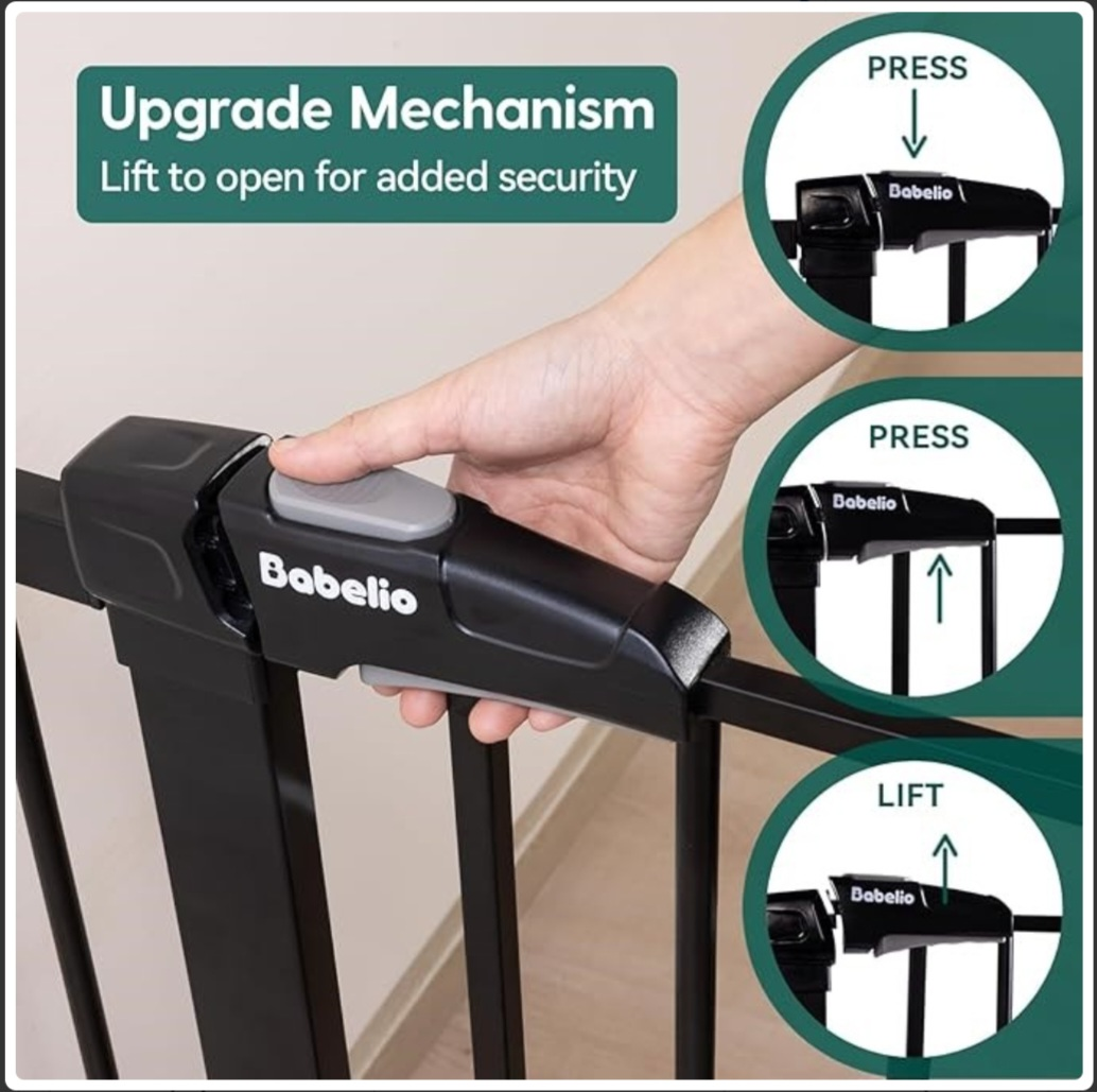 Bobellio Black Metal Baby Safety Gate - photo 3