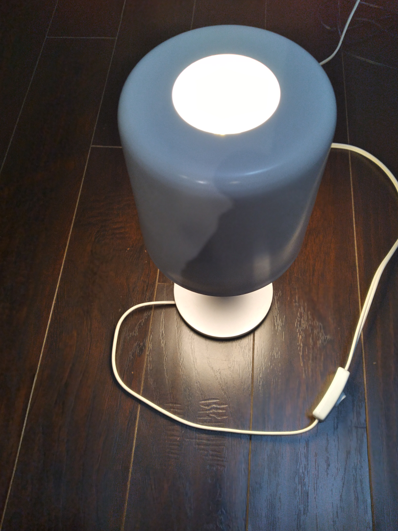 Modern Table Lamp, Grey and White