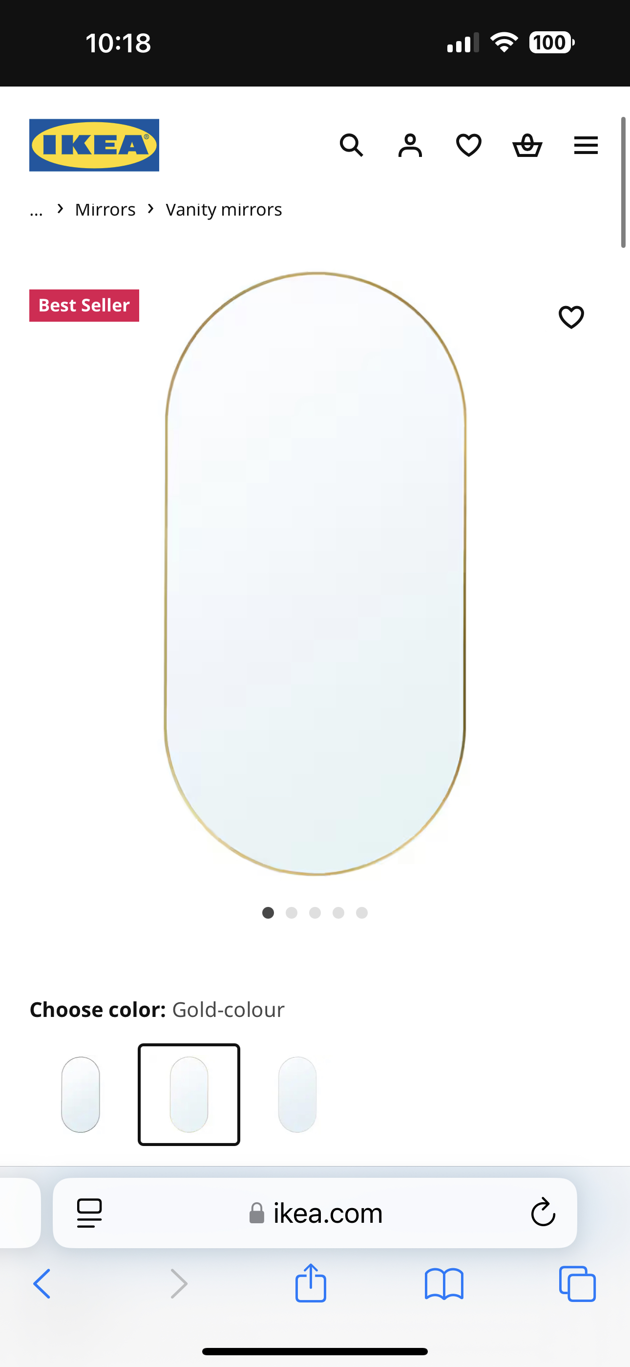 **** MOVING SALE**** IKEA LINDBYN MIRROR - GOLD