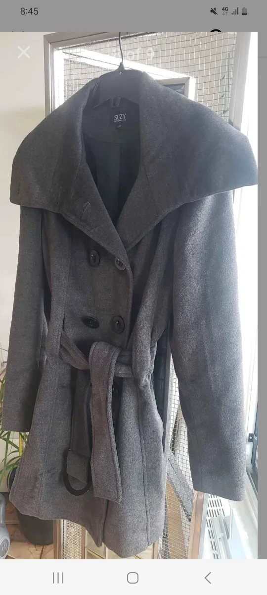 Suzy L/G Grey Peacoat with Belt image indicator(6)