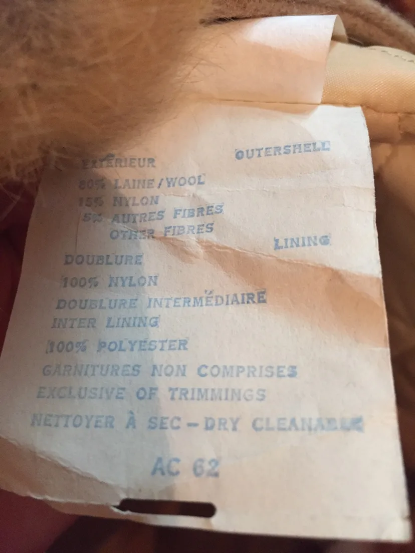 Vintage Toddler's Beige Wool Coat with Fur Trim image indicator(4)