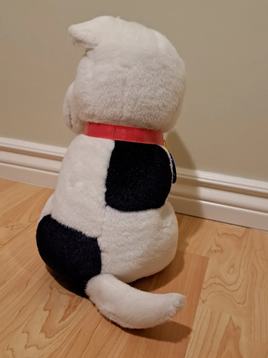 White and Black Plush Dog Toy 14" image indicator(4)