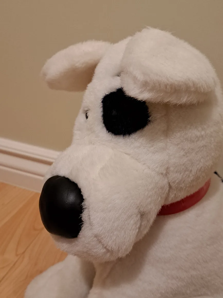 White and Black Plush Dog Toy 14" image indicator(7)