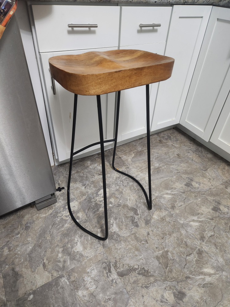 Wooden and Metal Counter Stool