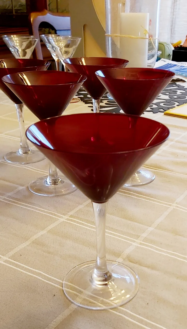 Set of six Ruby  Red Martini Glasses image indicator(3)