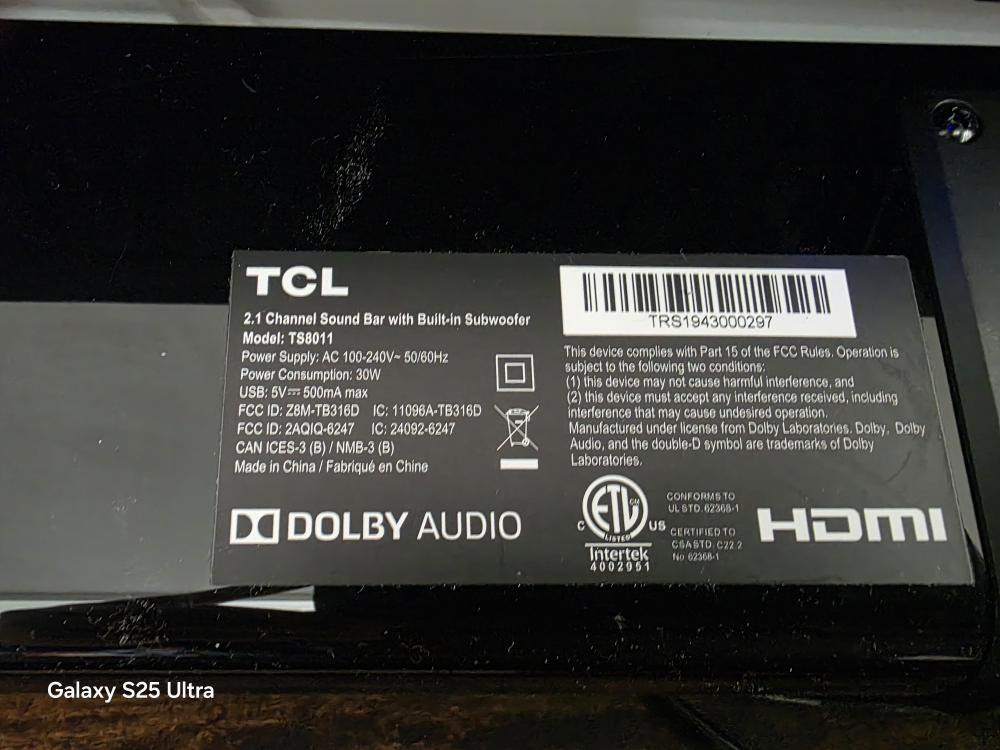 TCL 2.1 Channel Sound Bar with Built-in Subwoofer