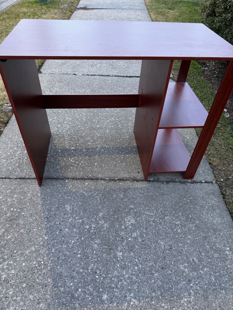 Cherry Wood Computer Desk with Shelves