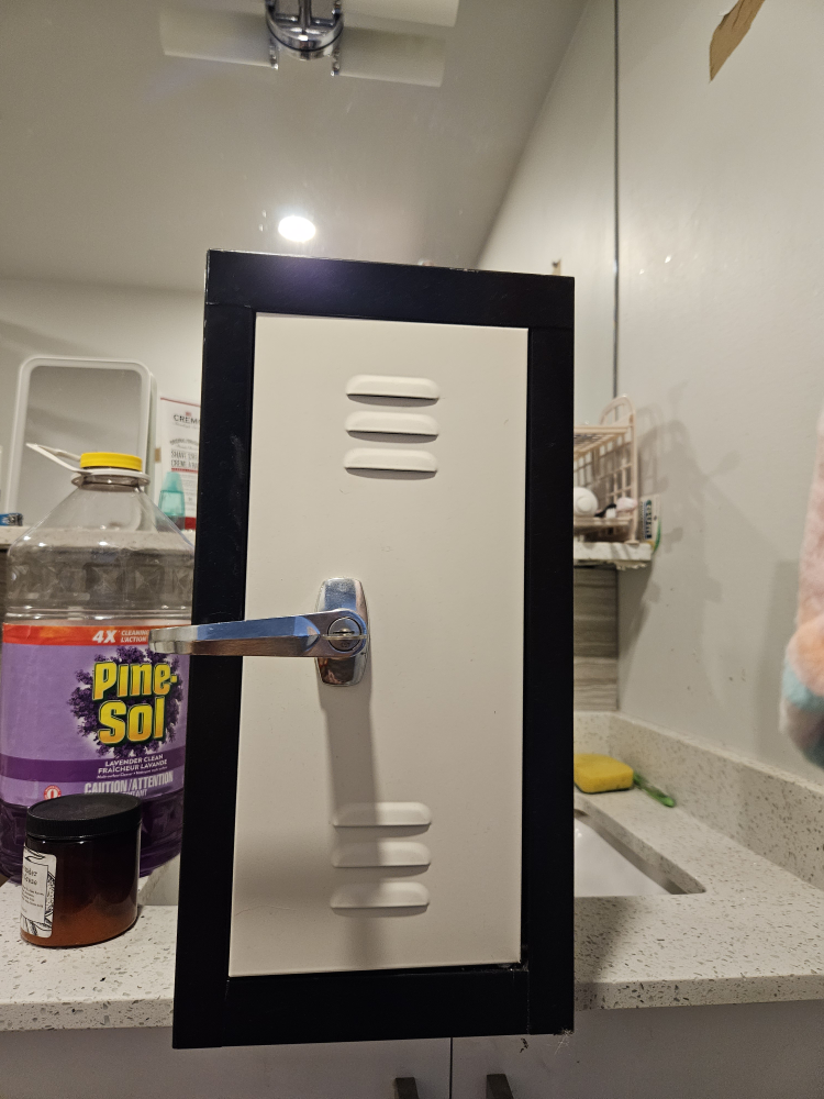 Miniature Metal Locker - White and Black