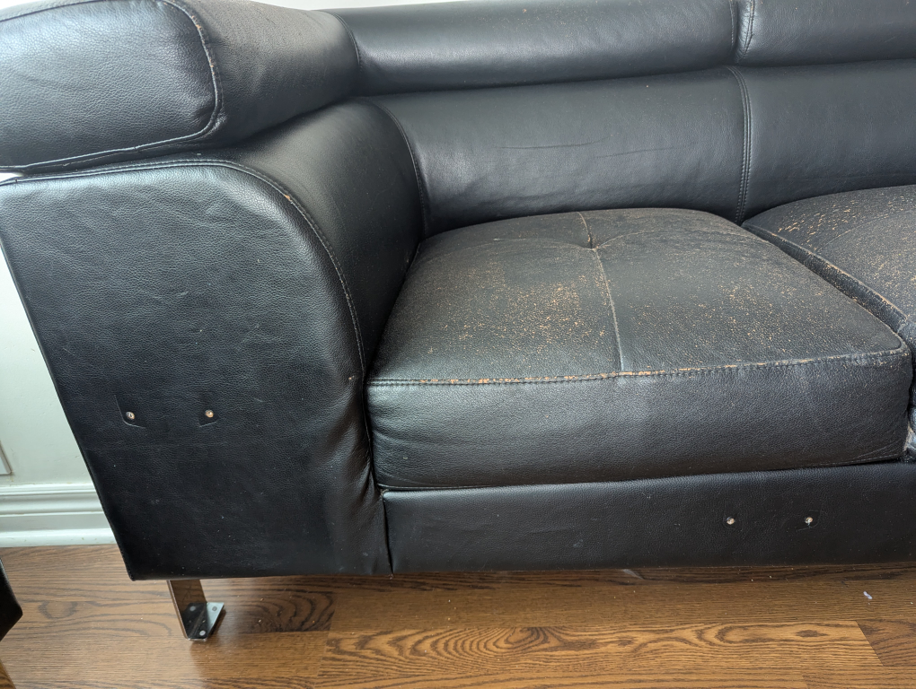 Black Faux Leather Sectional Sofa 🧡 - photo 3