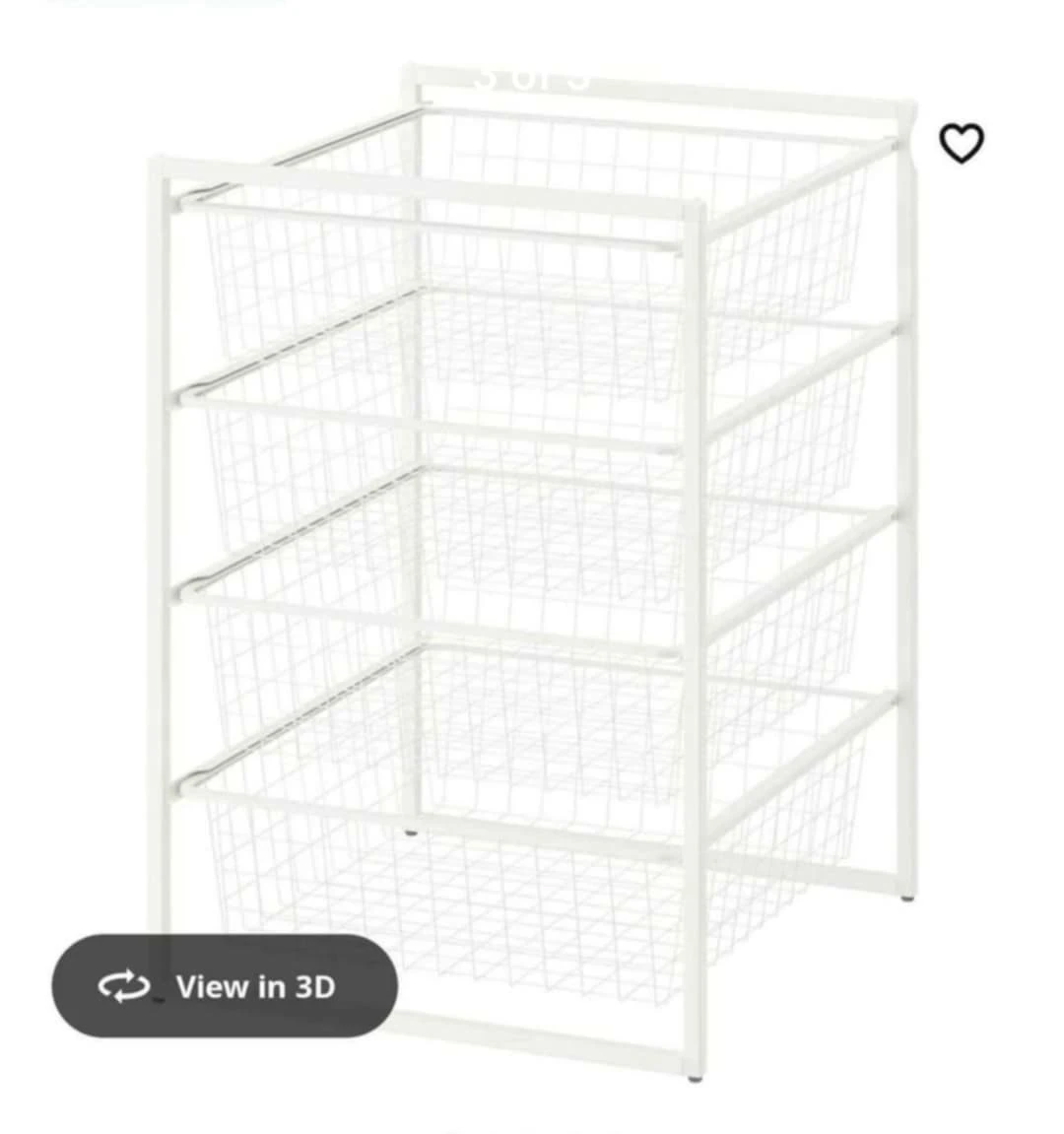 IKEA White Wire Basket Organiser with Four Drawers - photo 2