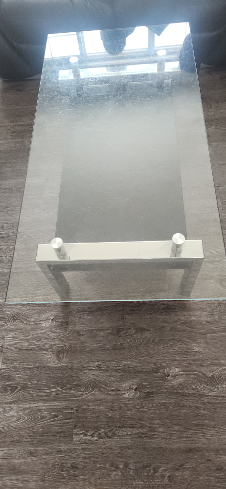 Glass Coffee Table with Chrome Legs - photo 3