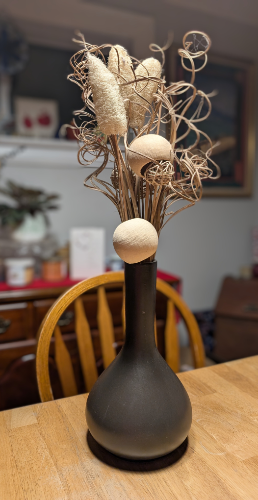 Dried Floral Arrangement in IKEA Dark Brown Vase