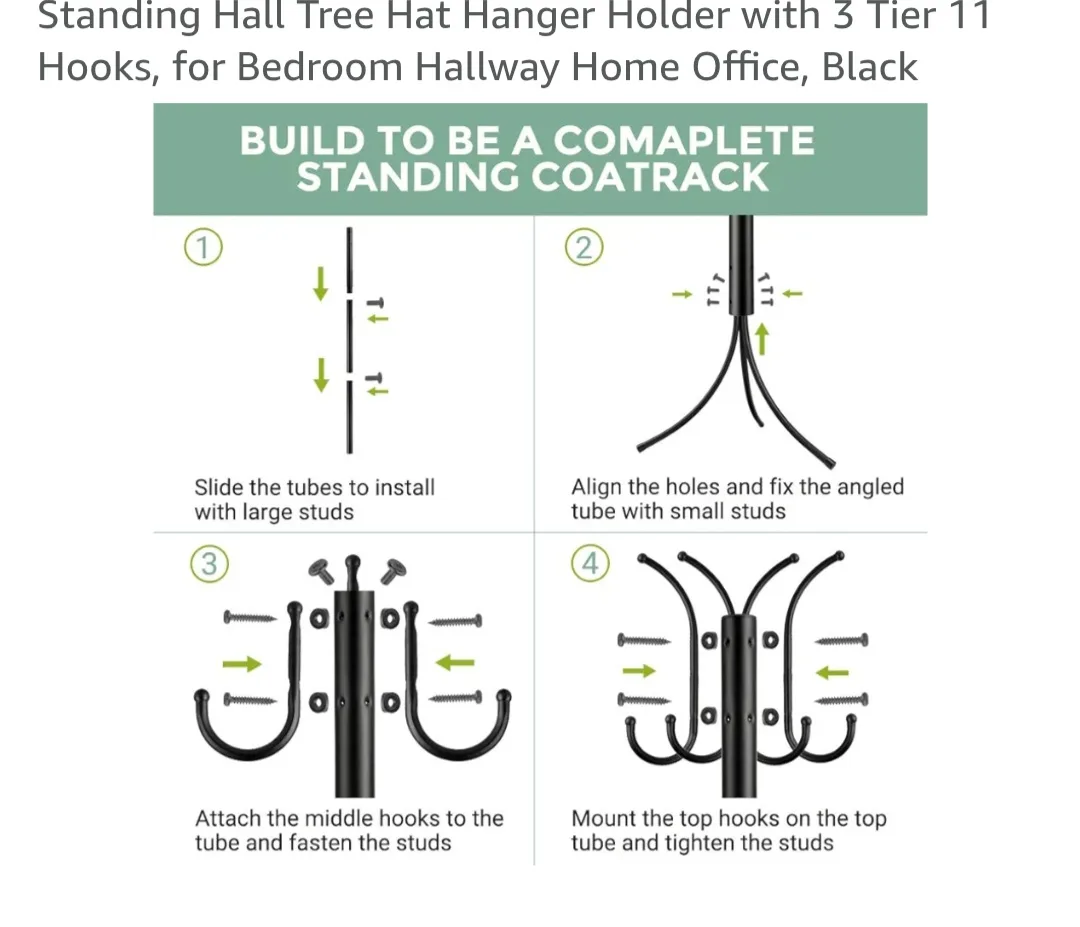 Standing Coat Rack 3 tier with 11 Hooks image indicator(4)