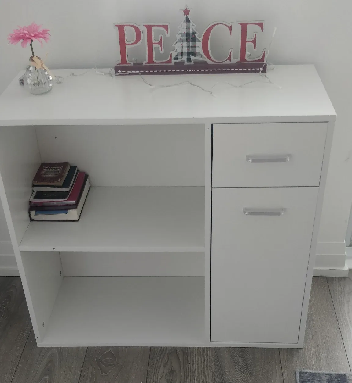 White Storage Cabinet with Drawer - Only a month old image indicator(2)