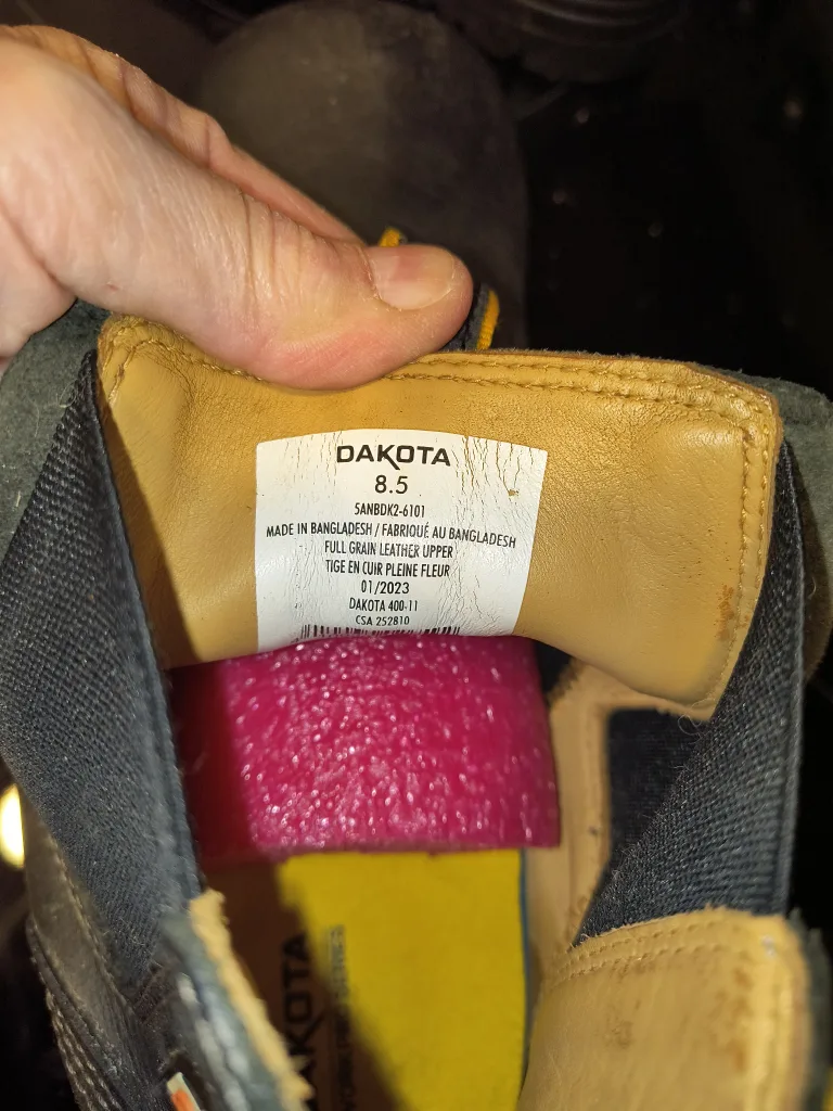 Dakota Men's Black Leather Work Boots Size 8.5 image indicator(5)