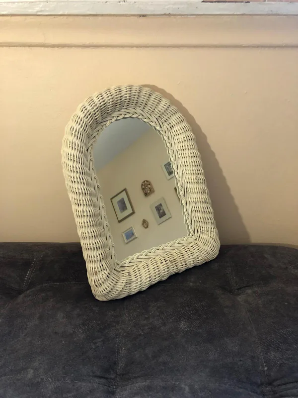 White Wicker Arch Mirror image indicator(2)