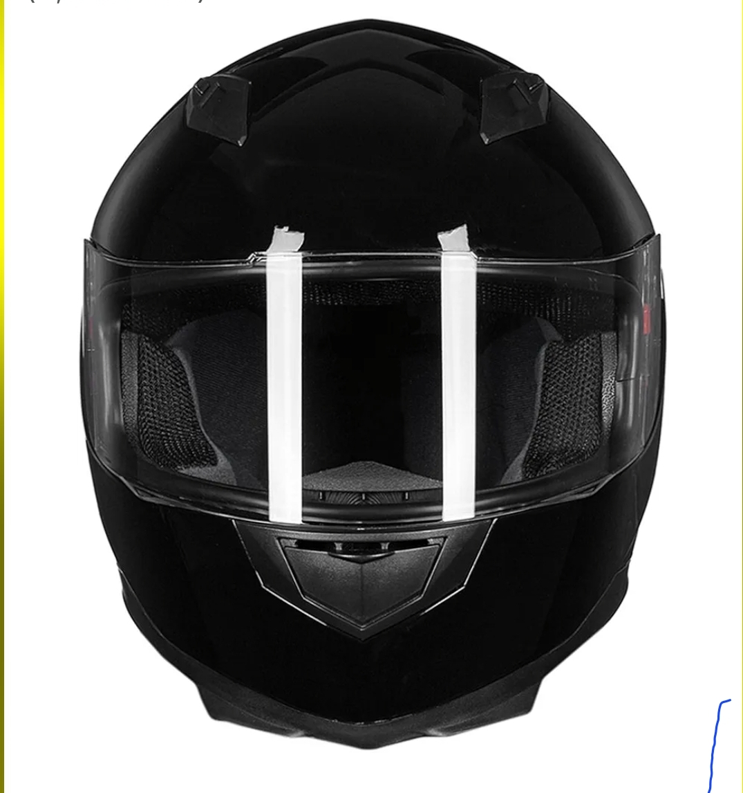 Black Motorcycle Helmet with Neck Protector - photo 2