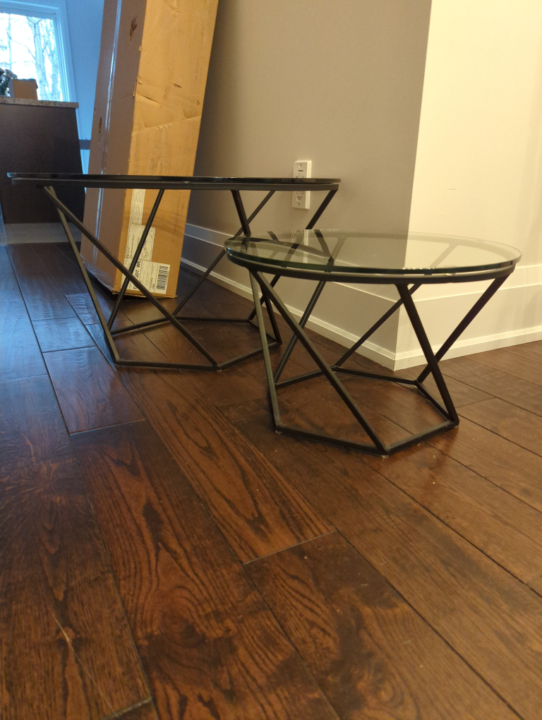 Set of Two Glass Top Coffee Tables - photo 2
