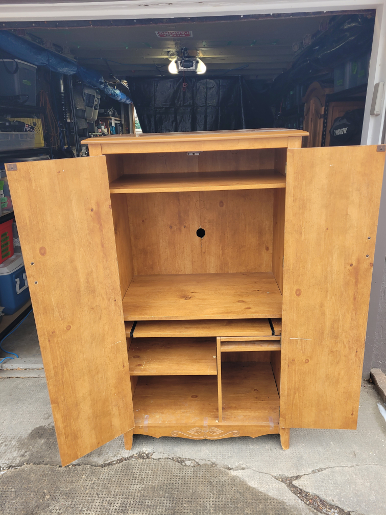 Wooden computer / Storage Cabinet with Pull-Out Shelf - photo 2