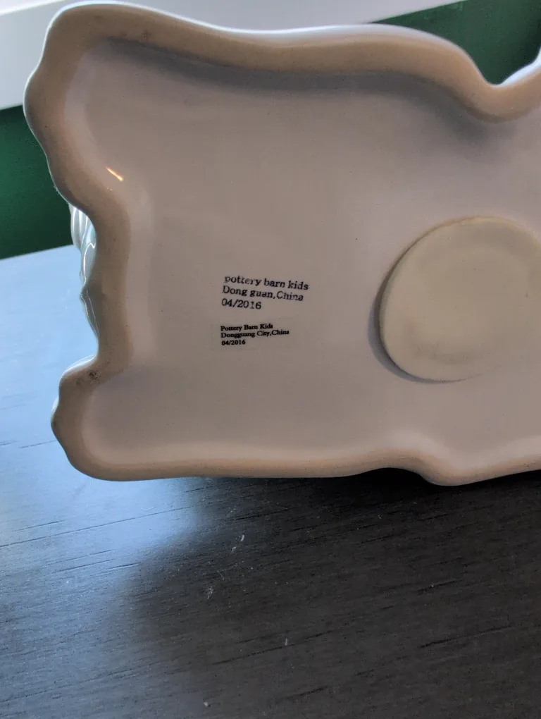 Pottery Barn Kids White Lion Piggy Bank image indicator(4)