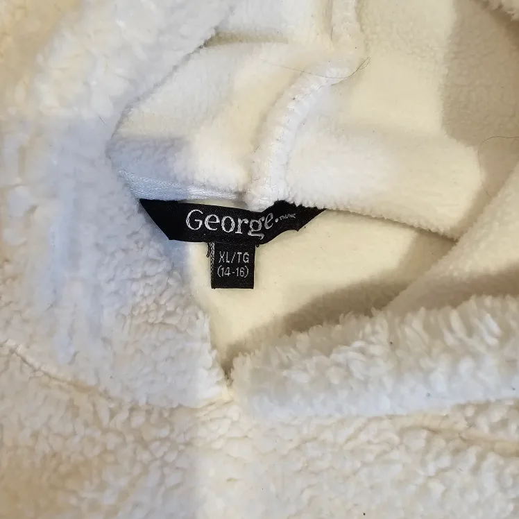 Cream-coloured George girls' sherpa hoodie, size XL/TG (14-16) image indicator(2)