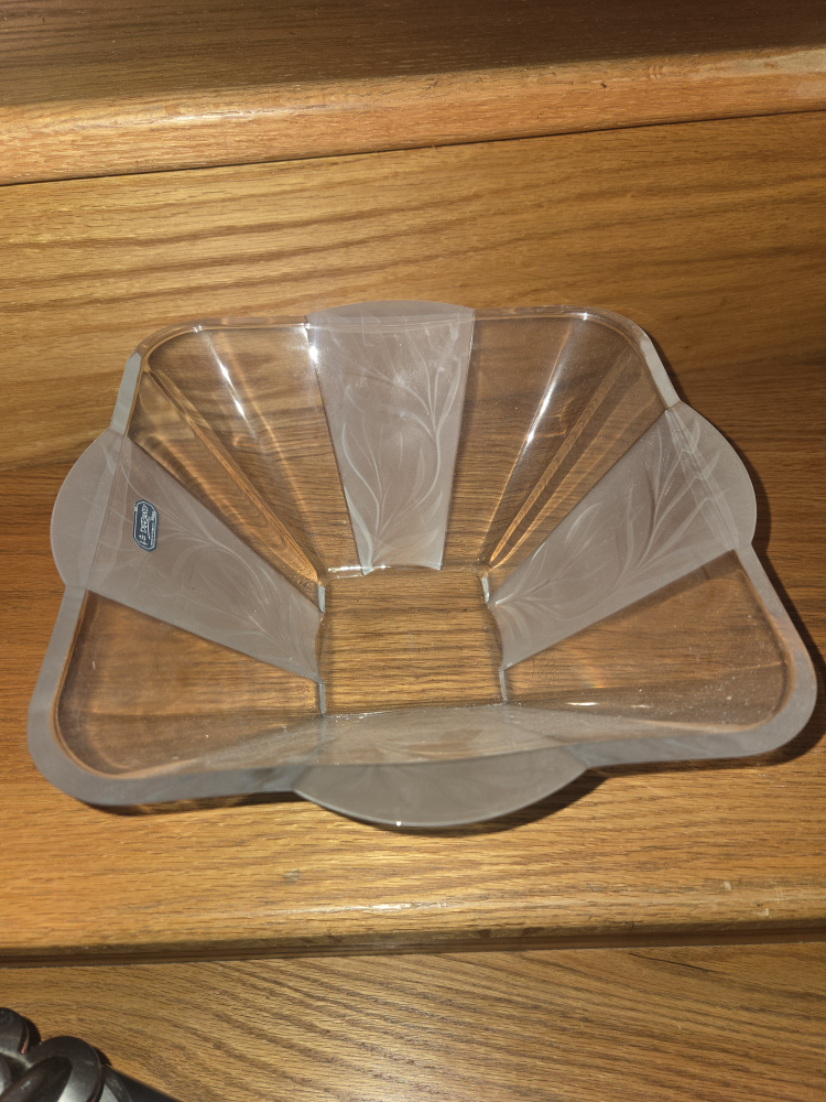 J.G. Durand Crystal Square Bowl