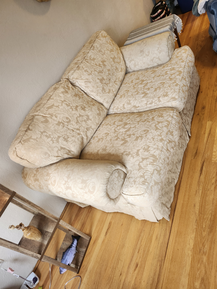 Beige Damask Loveseat - photo 2